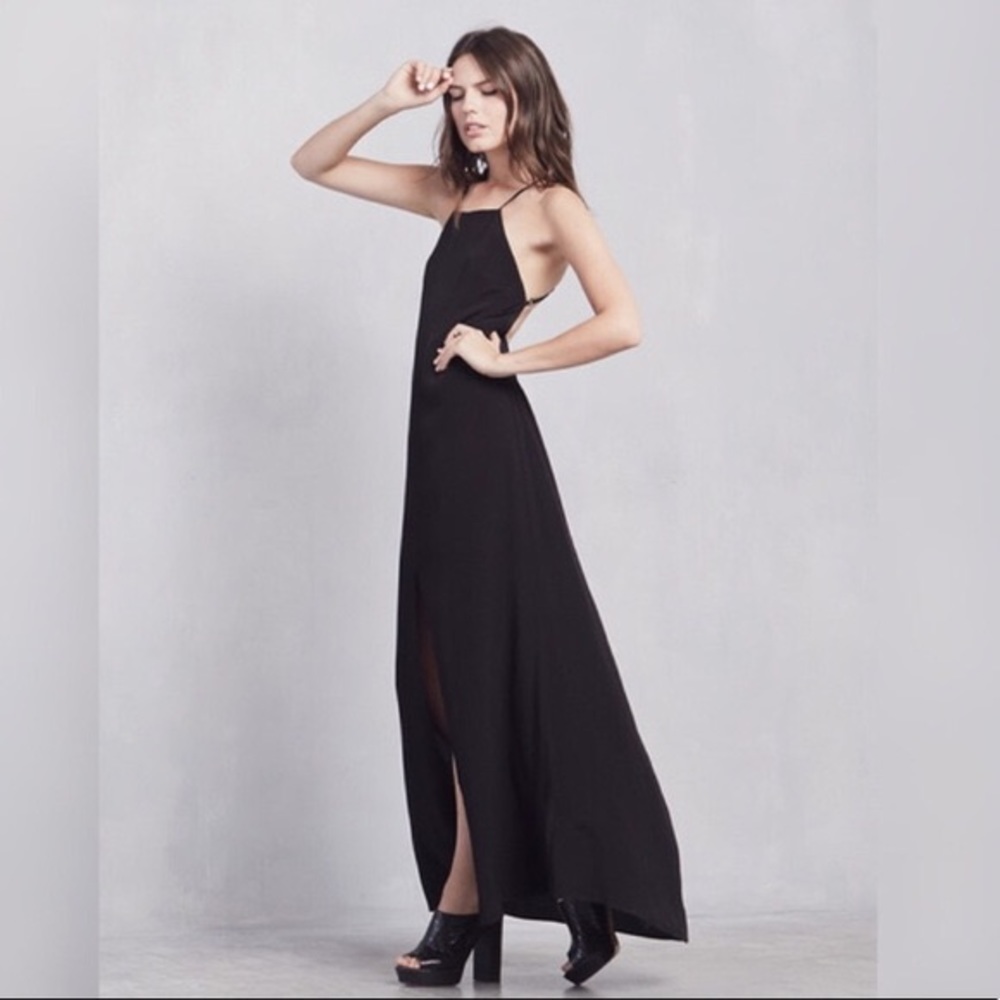 Reformation Aloha Open Back With High Slit Maxi Dress